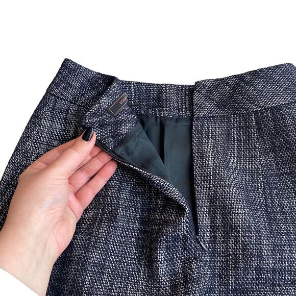 BCBG Size 0 Tweed Wool Skirt Blue Academia Blair Waldorf School Girl Preppy - Picture 7 of 7